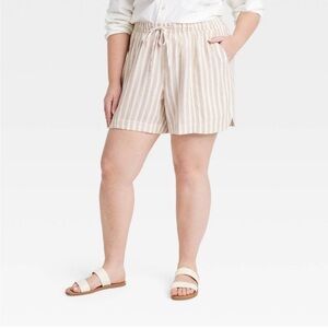 Universal Thread Striped Linen Shorts
